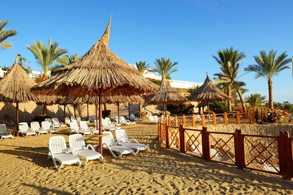 Beach at the luxury hotel, Sharm el Sheikh, Egypt — Stock Photo, Image