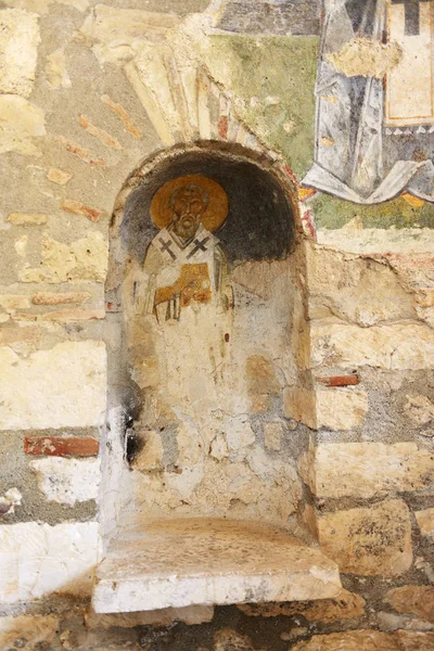 A pintura na parede na igreja de São Nicolau em Myra, Turquia — Fotografia de Stock