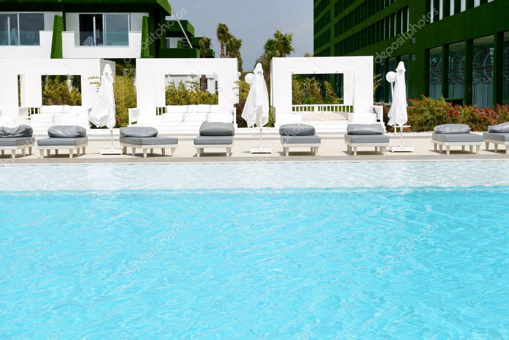 The swimming pool at modern luxury hotel, Antalya, Turkey