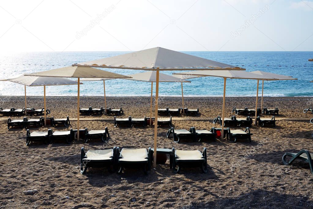 The beach at luxury hotel, Antalya, Turkey