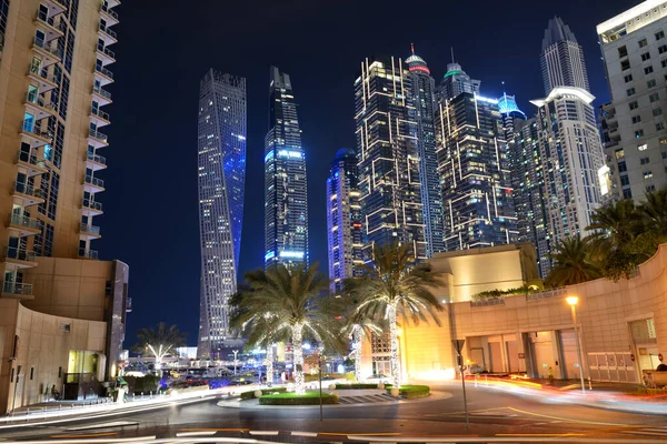 Dubai Uae November Nachtverlichting Van Dubai Marina Cayan Tower November — Stockfoto