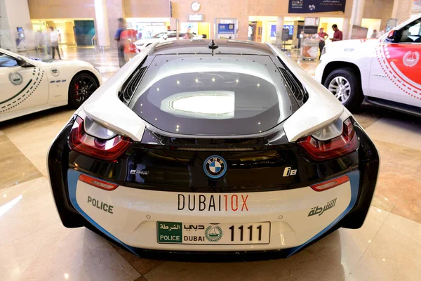 Dubai Polisi Nin Bmw Elektrikli Arabası Kasım 2019 Dubai Motor — Stok fotoğraf