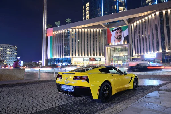 Dubai Vae November Chevrolet Corvett Sportwagen Staat Walk Jumeirah Beach — Stockfoto