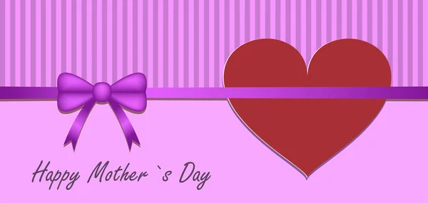 Fröhlicher Muttertag, festlicher Hintergrund in Form von Papierherzen, Verbeugung. — Stockvektor