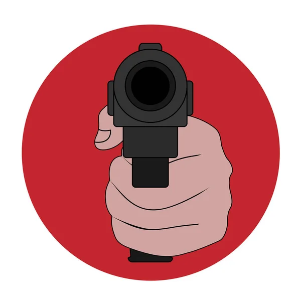 Símbolo de la prohibición de armas, terrorismo y violencia. Detén el arma. Ilustración vectorial . — Vector de stock