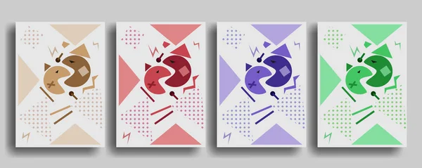 封面模板与几何图孟菲斯风格的小册子, 海报, 横幅. — 图库矢量图片