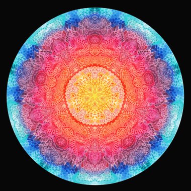 Suluboya mandala. Dekor tasarım için