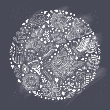 Doodles'ın çiçek çiçek daire