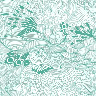 Seamless pattern abstract background with colorful ornament. Hand draw illustration, coloring book zentangle clipart