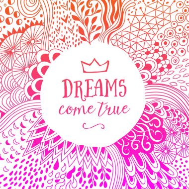 Soyut el yapımı süs, el yapımı öğeleri yapılmış özgün doodle kare.