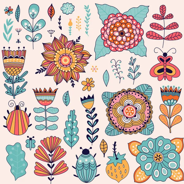 Vektör çiçek öğeleri tasarım