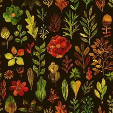 Sulu Boya doku çiçekler ve bitkiler ile. Çiçek süsleme. Özgün çiçek