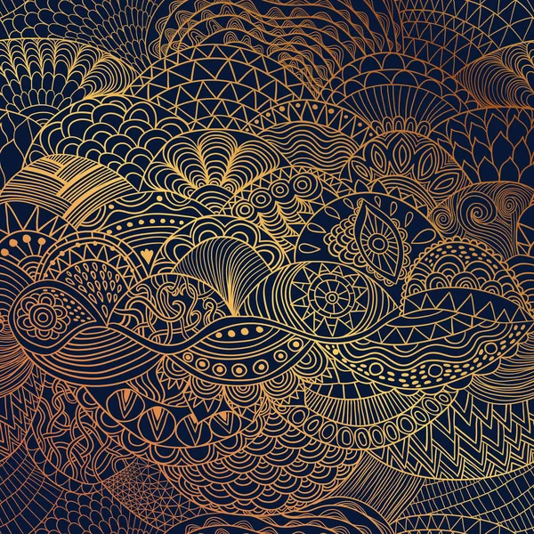 Vektorové pozadí abstraktní vzor s barevnými ornamenty. Ruční kreslení obrázku, obarvení kniha zentangle. Motiv moře: řasy — Stockový vektor