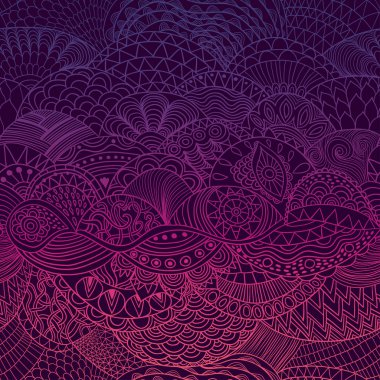 Renkli süsleme ile vektör desen arka plan. El çizmek çizim, boyama kitabı zentangle. Yosun deniz motif