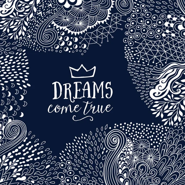 Soyut el yapımı süs, el yapımı öğeleri yapılmış özgün doodle kare.