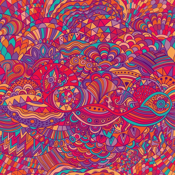 Renkli süsleme ile vektör desen arka plan. El çizmek çizim, boyama kitabı zentangle. Yosun deniz motif