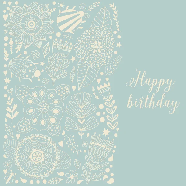 Vektör çizim çiçek ve otlar