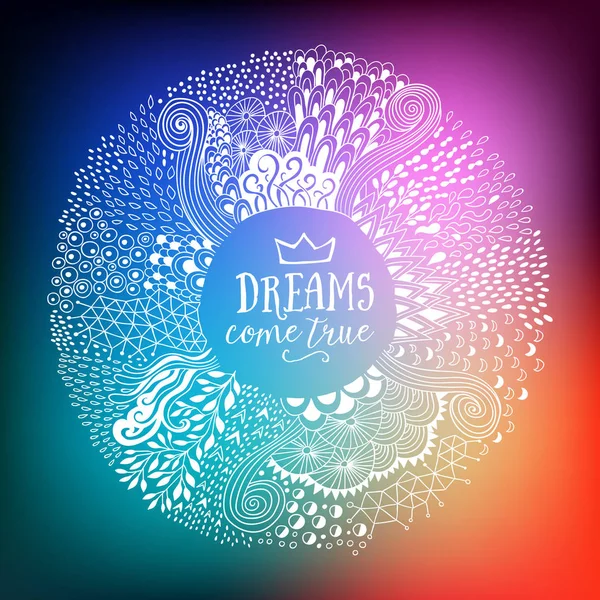 Yuvarlak şekil doodle kare soyut freehand süsü yaptım