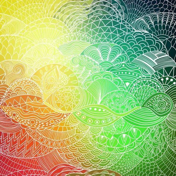 Modèle vectoriel fond abstrait avec ornement coloré. Illustration de dessin à la main, livre à colorier zentangle. Algues motif de mer — Image vectorielle