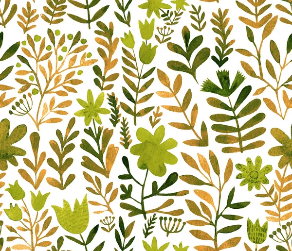 Watercolor floral seamless pattern. Handdrawn botanical backdrop — Stock Photo, Image