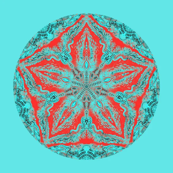 Buntes Aquarell-Mandala. orientalische Vintage runde Muster. handgezeichneter abstrakter Hintergrund. Mystisches osmanisches Motiv. Einladung, T-Shirt-Druck, Hochzeitskarte. Tätowierung — Stockfoto