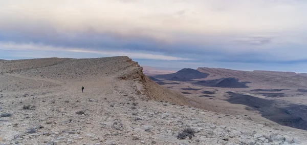 Panorama del desierto en Israel Cráter Ramón — Foto de Stock
