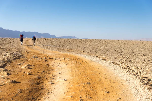 네 겝 극적인 돌 사막, 이스라엘에서 트레킹 — 스톡 사진