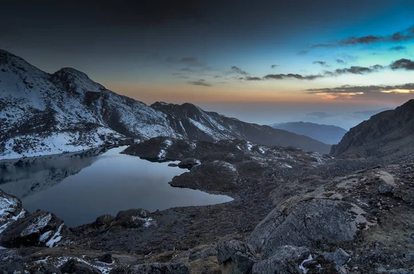 Puesta Sol Gosaikunda Trek Nepal Himalaya —  Fotos de Stock