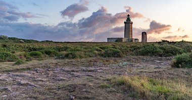Lighthouse on cap Frehel, Bretagne, Britanny coast clipart