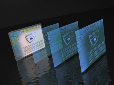 Siyah arka plan üzerine web sayfalarının yığın