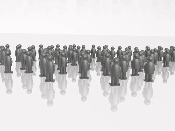 Eine Gruppe grauer Männer auf weißem Hintergrund — Stockfoto