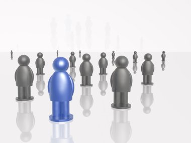 Mavi ve gri beyaz yansıtıcı arka plan üzerinde mans