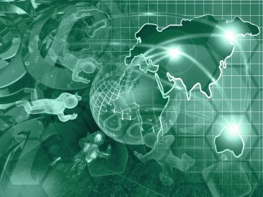 Bilgisayar arka plan ile mans, harita ve Küre