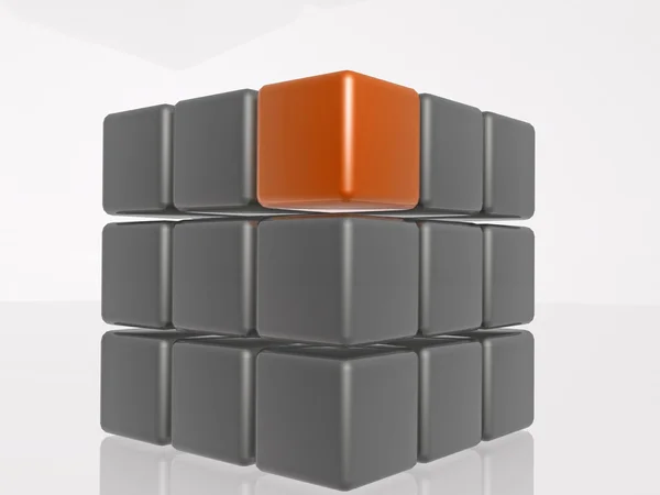 Orange and grey cubes as abstract background — Stock Photo, Image