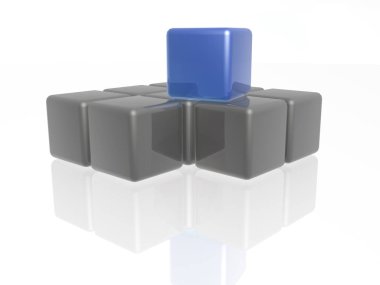 arka plan olarak mavi ve gri küpleri