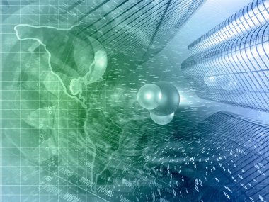 Bilgisayar arka plan harita, basamak ve Binalar