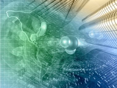 Bilgisayar arka plan harita, basamak ve Binalar