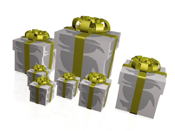 Gift boxes on the white background — Stock Photo, Image