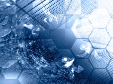 Basamak, binalar ve siyah - soyut bilgisayar arka plan üzerinde mans