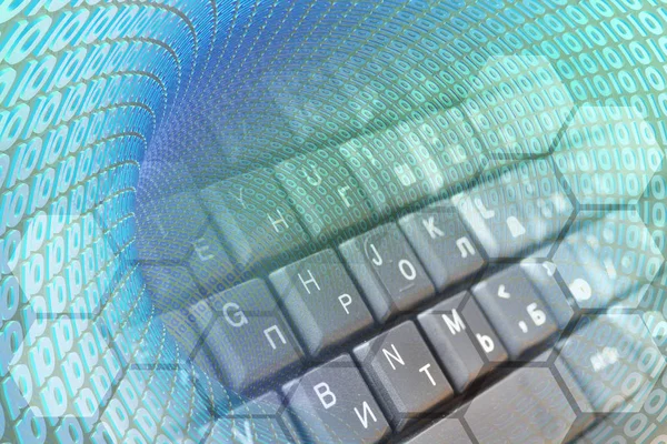 Digits and the keyboard - abstract computer background — Stock Photo, Image