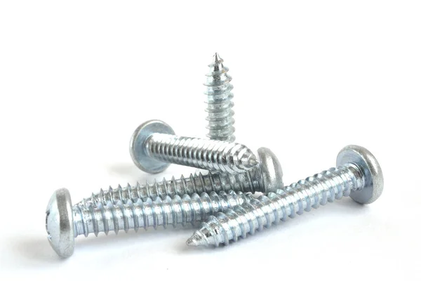 Set of screws on the white background — Stock Photo, Image