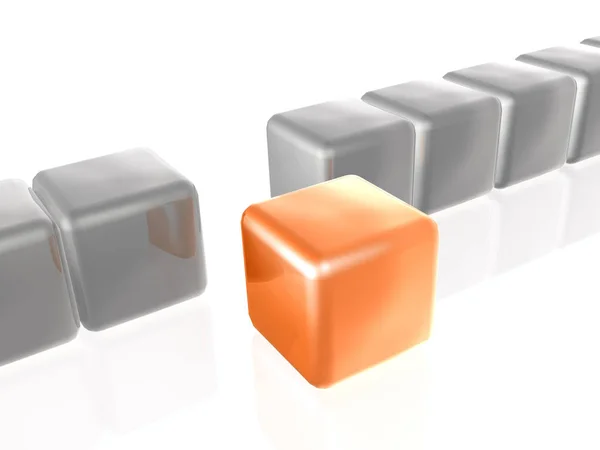 Cubes orange et gris comme fond abstrait — Photo