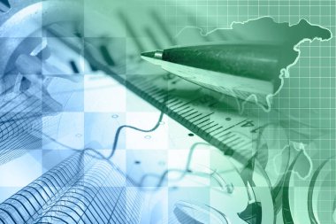 Harita, grafik, dişli ve Binalar ile finansal arka plan