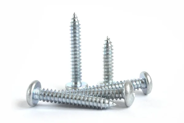 Set of screws on the white background — Stock Photo, Image