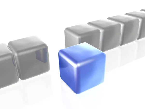 Blue and grey cubes as abstract background — Stock Photo, Image