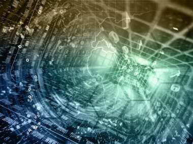 Bilgisayar arka plan harita, tünel ve basamaklı