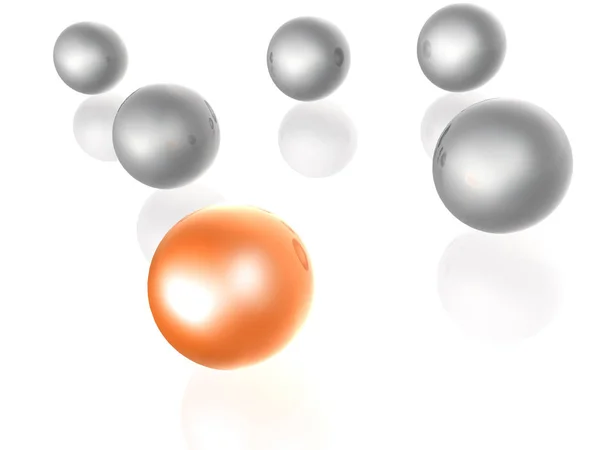 Orange and grey spheres as abstract background — Stock Photo, Image