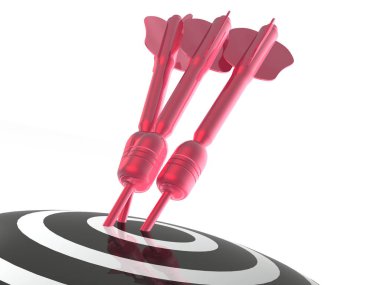 Hedef, beyaz zemin üzerine Kırmızı oklar