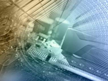 Elektronik cihaz, Bina ve basamak bilgisayar arka plan