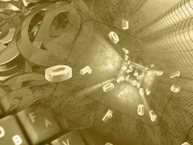 Basamak ve posta işaretleri ile iletişim kolaj